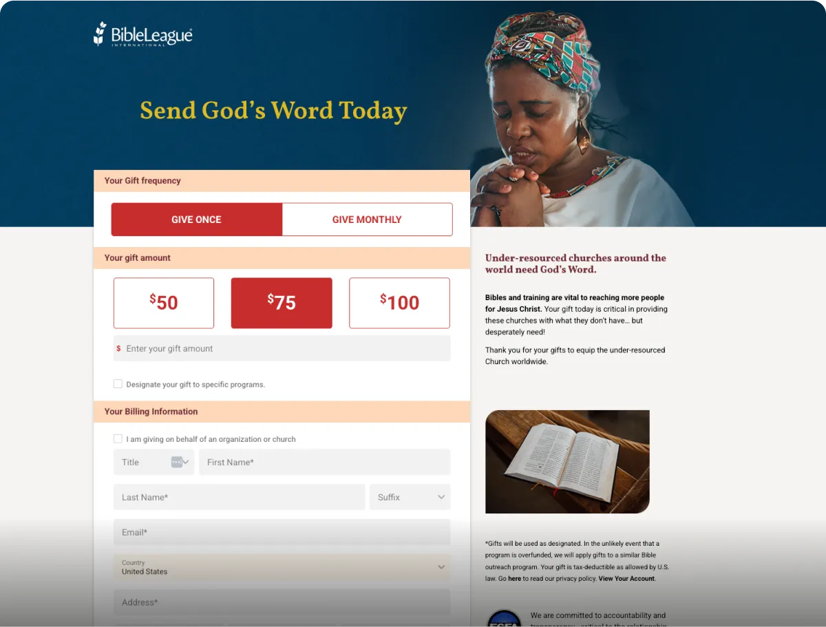 Donation Form Bli Two Column 1x